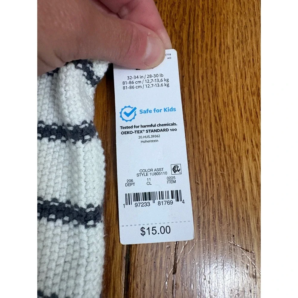 Carters Just One You Baby Boy Girl White Blue Striped Knit Romper 24M 1U805110